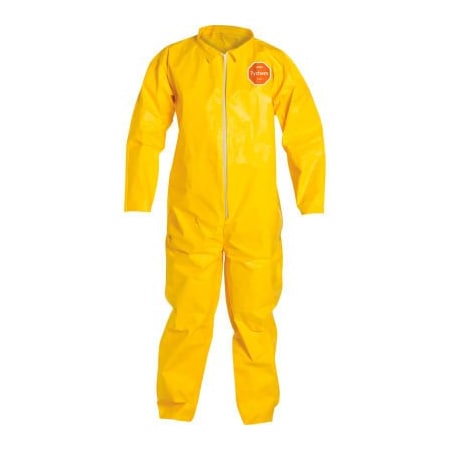 Dupont Disposable Coveralls, Coverall (all), XL, Serged Seam, Yellow QC120SYLXL001200